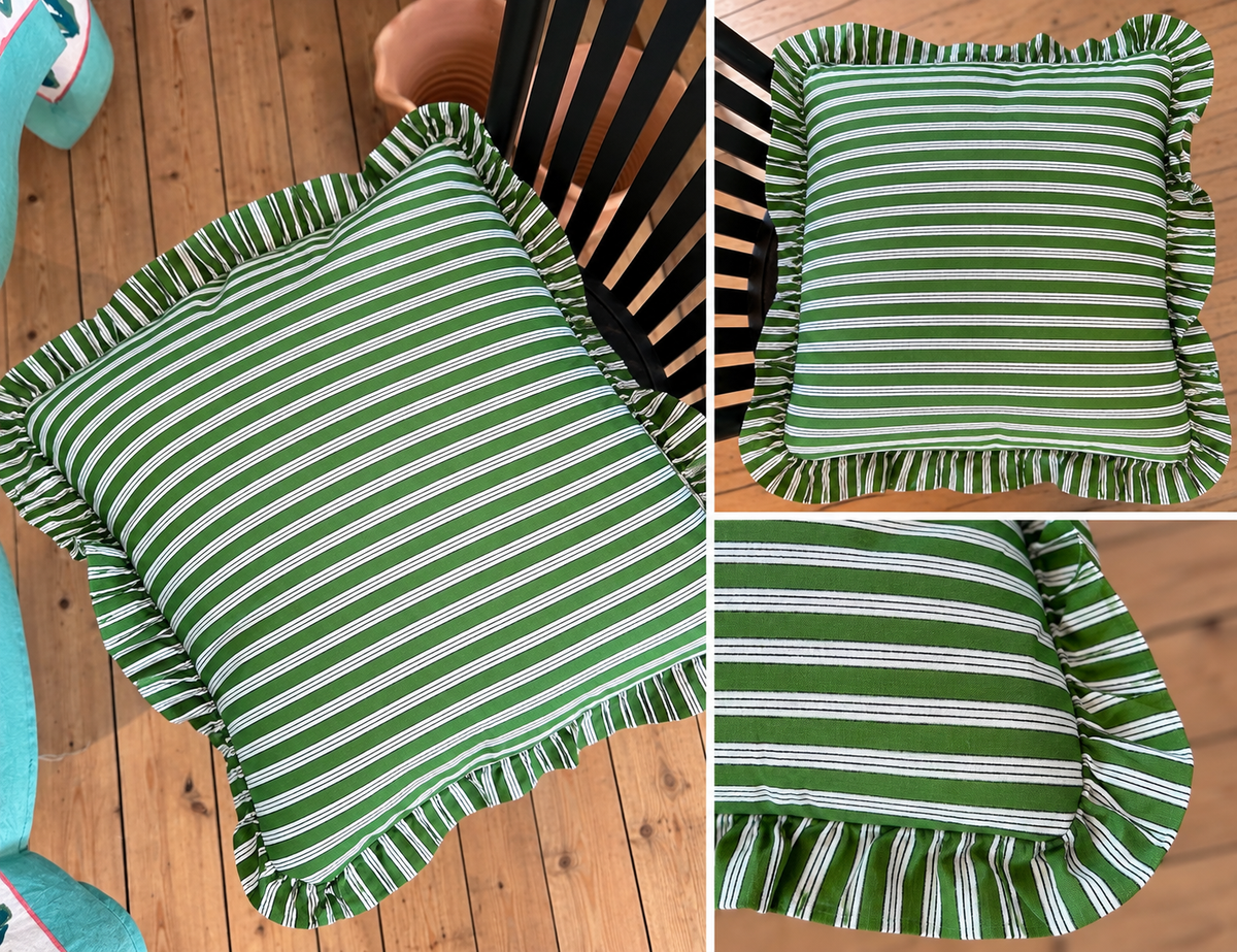 Kuddfodral stripe - Grön