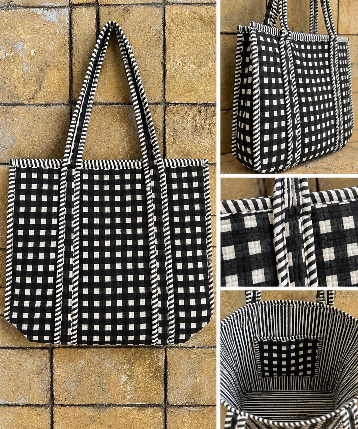 Bazaar design väska - Svart ruta