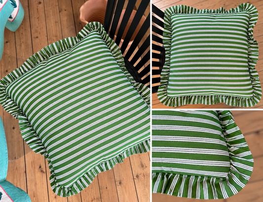 Kuddfodral stripe - Grön