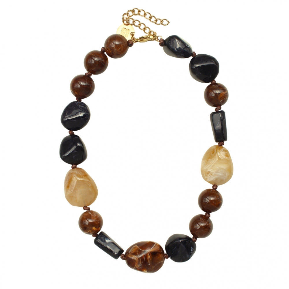 MOLTO RESIN NECKLACE MIX BLACK